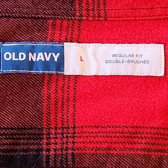 Old Navy Plaid Flannel Shirt Size L - Picture 7 of 9